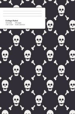 Cover of Halloween Skulls Composition College Ruled Book (7.44 x 9.69) 200 pages V3