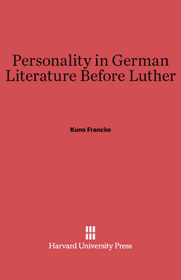 Book cover for Personality in German Literature before Luther