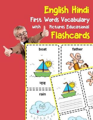 Cover of English Hindi First Words Vocabulary with Pictures Educational Flashcards