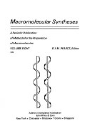 Cover of Macromolecular Syntheses