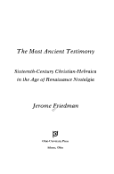 Book cover for The Most Ancient Testimony