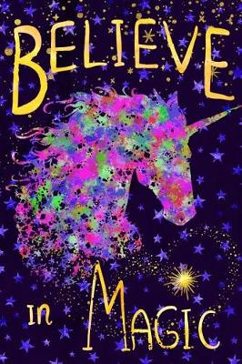 Book cover for Bullet Journal Notebook Colorful Unicorn in Stars Believe in Magic 2