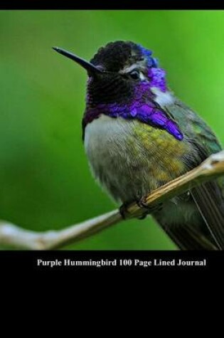 Cover of Purple Hummingbird 100 Page Lined Journal