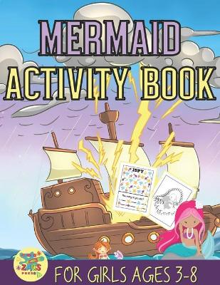 Book cover for mermaid activity book for girls ages 3-8
