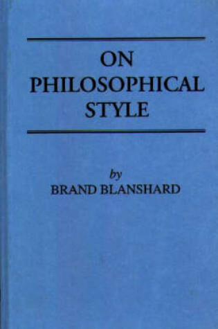 Cover of On Philosophical Style