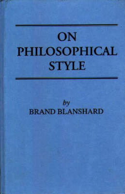 Cover of On Philosophical Style