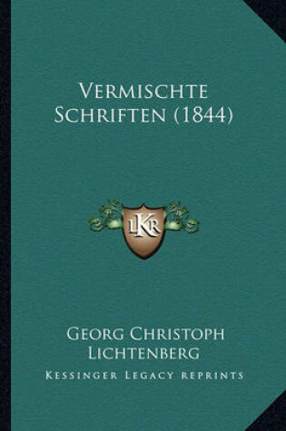 Cover of Vermischte Schriften (1844)