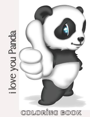 Book cover for I love you panda coloring book