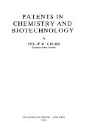 Cover of Patents in Chemistry and Biotechnology