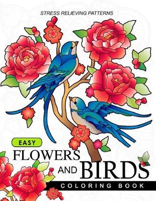 Book cover for Easy Flowers and Birds Coloring book