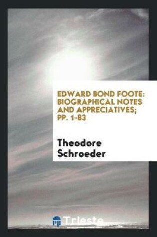 Cover of Edward Bond Foote