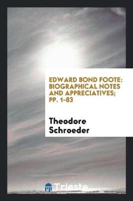 Book cover for Edward Bond Foote