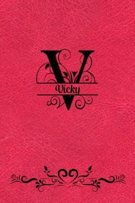 Book cover for Split Letter Personalized Name Journal - Vicky