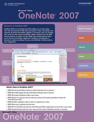 Cover of Microsoft Office Onenote 2007 Coursenotes