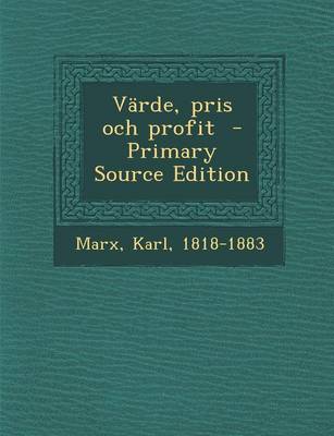 Book cover for Varde, Pris Och Profit - Primary Source Edition