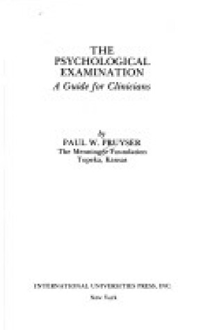 Cover of The Psychological Examination