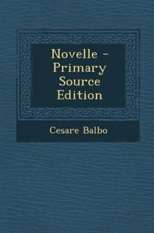 Cover of Novelle - Primary Source Edition