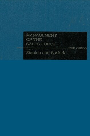 Cover of Management of the Sales Force