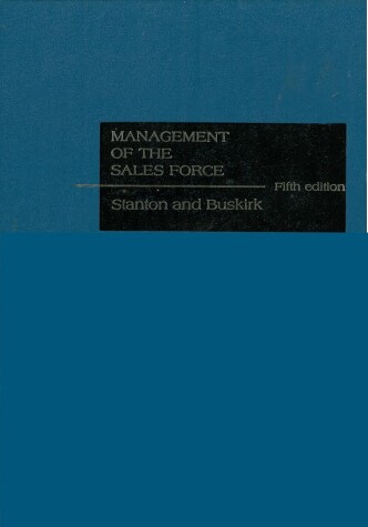 Book cover for Management of the Sales Force