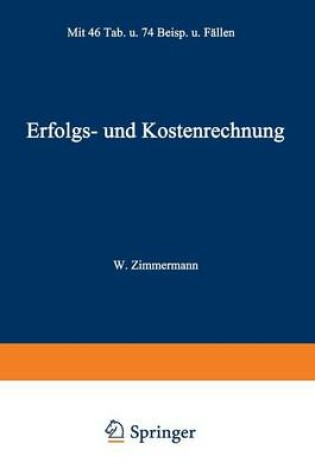 Cover of Erfolgs- und Kostenrechnung