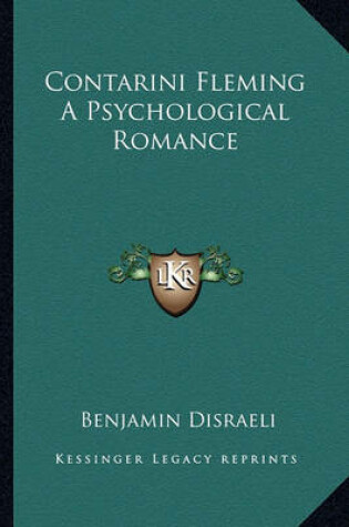 Cover of Contarini Fleming A Psychological Romance