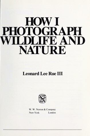 Book cover for How I Photograph Wildlife and Nature