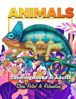 Book cover for Animals Adult Coloring Book