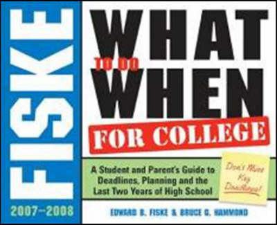 Book cover for Fiske What to Do When for College, 2008-2009
