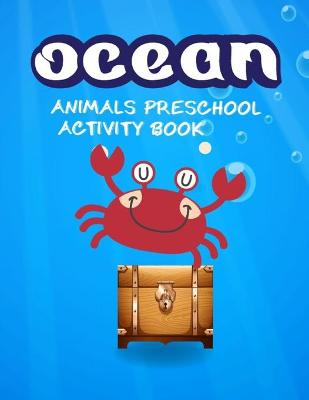 Book cover for Ocean animals preschool activity book
