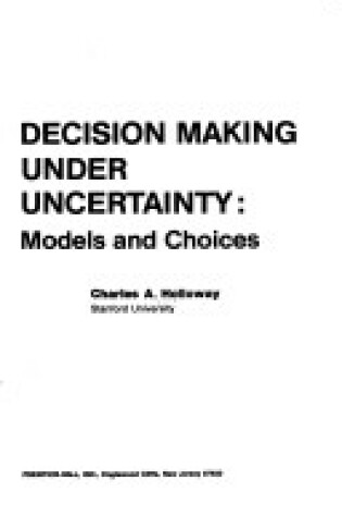 Cover of Decision Making Under Uncertainty