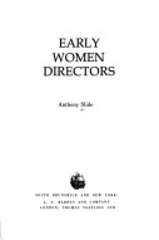 Cover of Early Women Directors