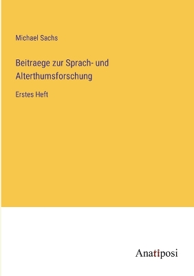 Book cover for Beitraege zur Sprach- und Alterthumsforschung