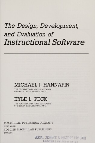 Cover of Design, Development and Evaluation of Instructional Software