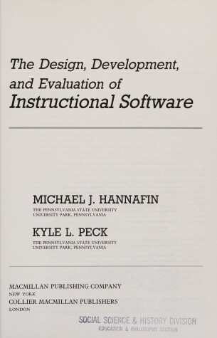 Book cover for Design, Development and Evaluation of Instructional Software