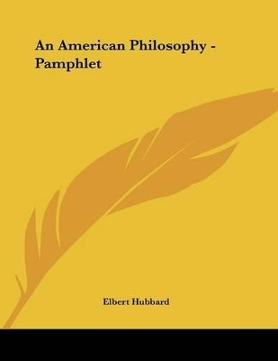 Book cover for An American Philosophy - Pamphlet