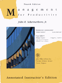 Book cover for Management for Productivity 4e Annotated Instructor's Ed