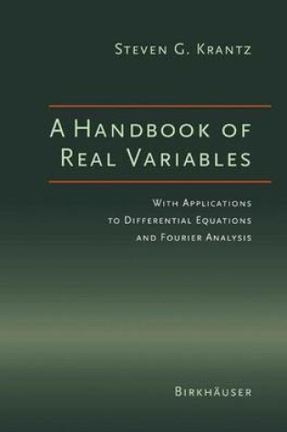 Cover of A Handbook of Real Variables