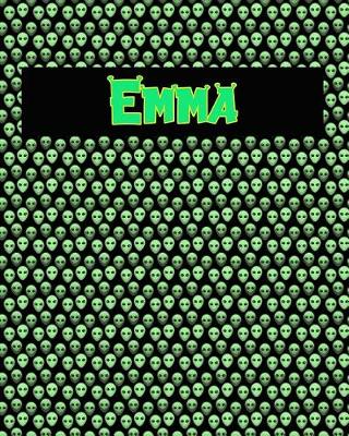 Book cover for 120 Page Handwriting Practice Book with Green Alien Cover Emma