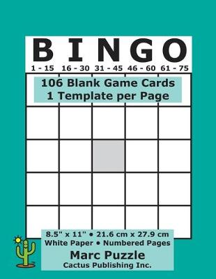 Cover of Bingo - 106 Blank Game Cards