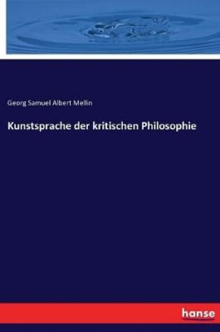 Cover of Kunstsprache der kritischen Philosophie