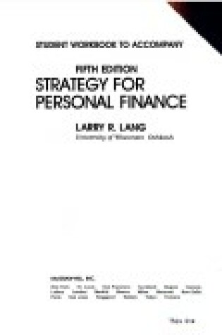 Cover of Work Book: Wb Strategy Personal Finance