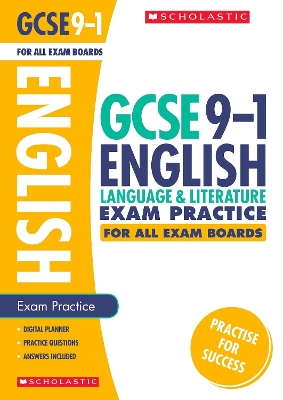 Cover of English Language and Literature Exam Practice Book for All Boards