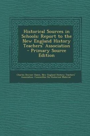 Cover of Historical Sources in Schools