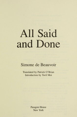 Cover of All Said and Done