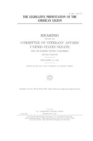 Cover of The legislative presentation of the American Legion