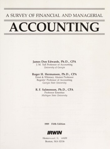 Book cover for A Survey of Financial and Managerial Accounting