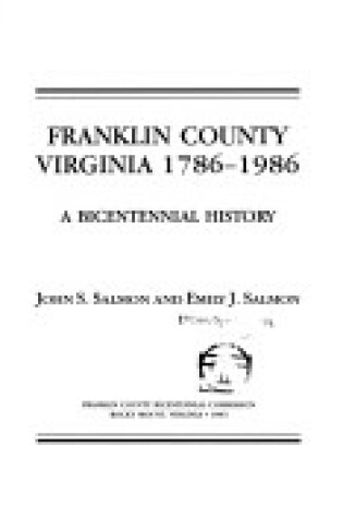 Cover of Franklin County, Virginia, 1786-1986