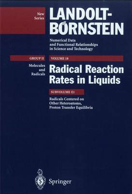 Book cover for Radicals Centered on Other Heteroatoms. Proton Transfer Equilibria