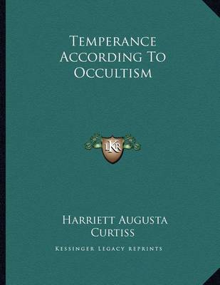 Book cover for Temperance According to Occultism