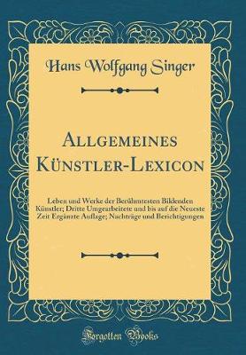 Book cover for Allgemeines Künstler-Lexicon